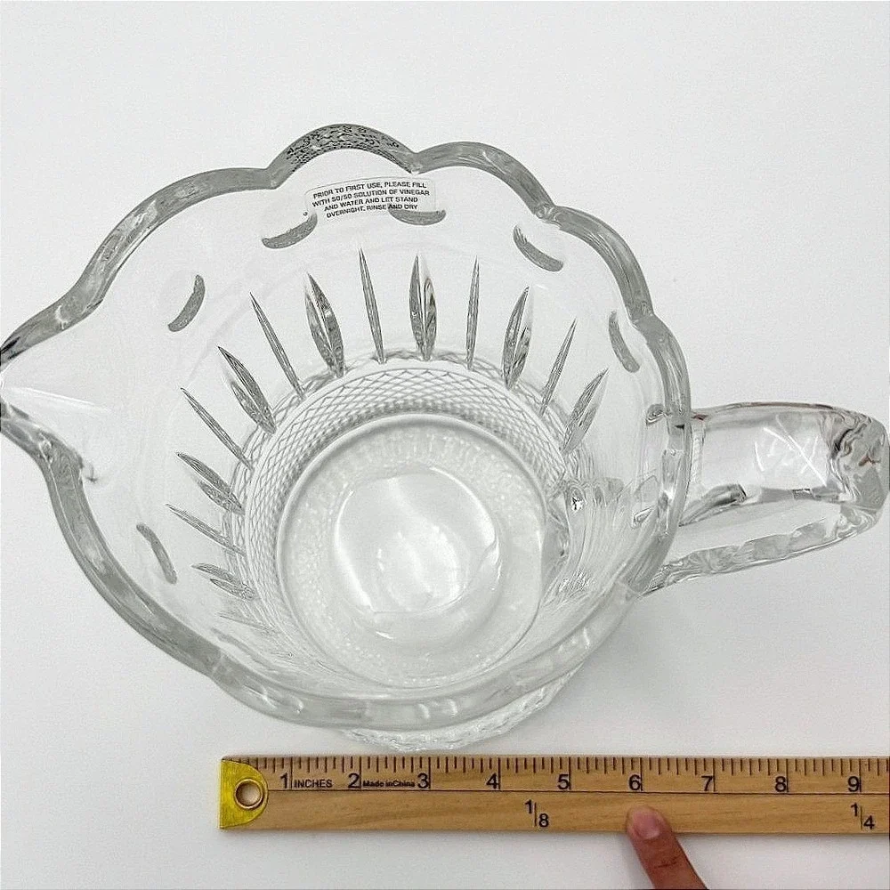 Shannon Crystal Godinger 24% Lead Crystal Pitcher 42oz Scalloped Rim Cut Crystal
